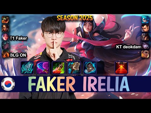 T1 Faker IRELIA vs TWISTED FATE Mid - Patch 25.12 KR Ranked | lolrec