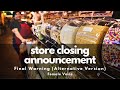 Female Voice - Final Store Closing Announcement (Alternative Version)