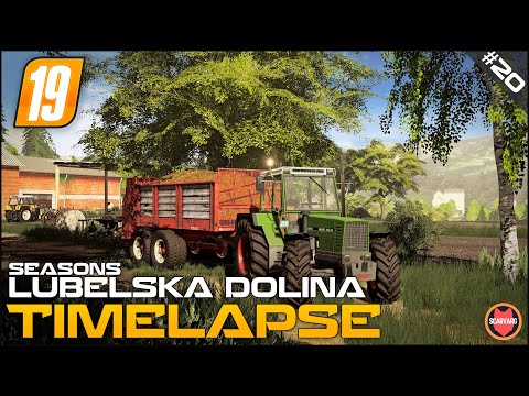 Spreading manure and stacking bales ⭐ FS19 Lubelska Dolina Seasons Timelapse