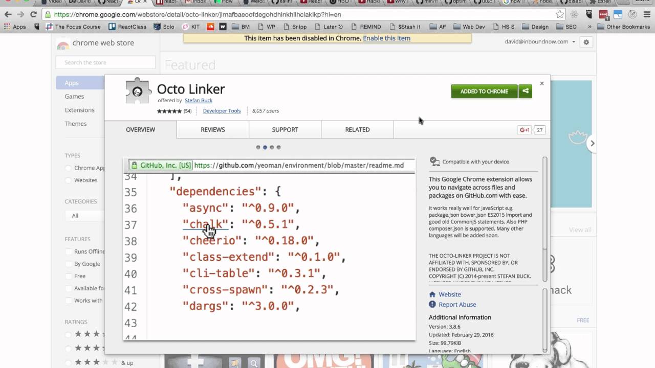 Navigate Github project files & dependencies faster with Octolinker