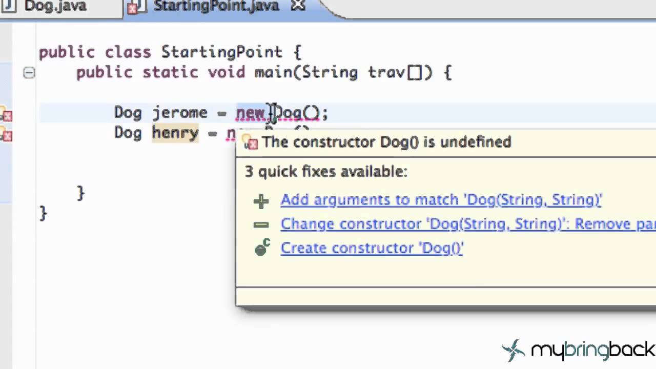 Learn Java Tutorial 1 7  Creating Constructors in Java