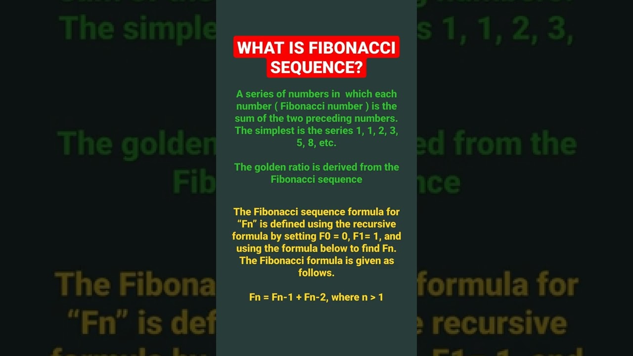 WHAT IS THE FIBONACCI SEQUENCE?! #fibonacci ,#maths ,#coding , #shorts