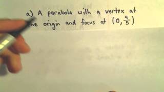 Conic Sections: Parabolas, Part 4  (Focus and Directrix)