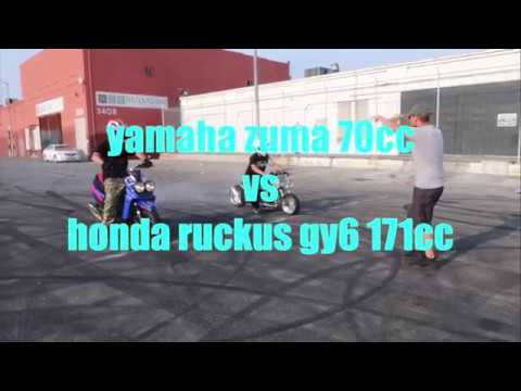 YAMAHA ZUMA 70CC VS. HONDA RUCKUS GY6 171CC!!!
