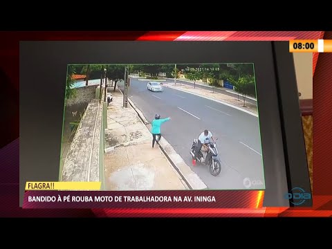 Bandido a pé rouba moto de trabalhadora na Av Ininga 22 03 2021