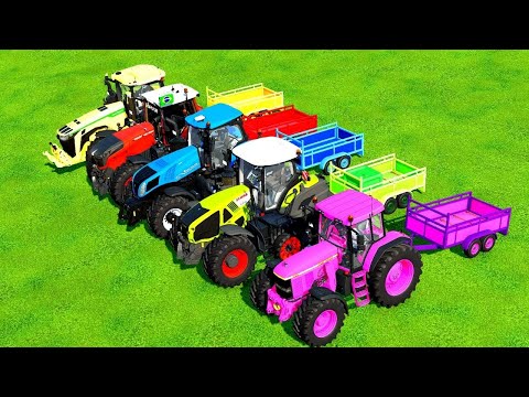 TRANSPORTING JOHN DEERE vs NEW HOLLAND vs CLASS FENDT TRACTORS !  Farming simulator 22
