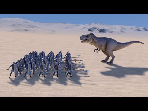 T-REX VS SPEARMEN - UEBS - Ultimate Epic Battle Simulator