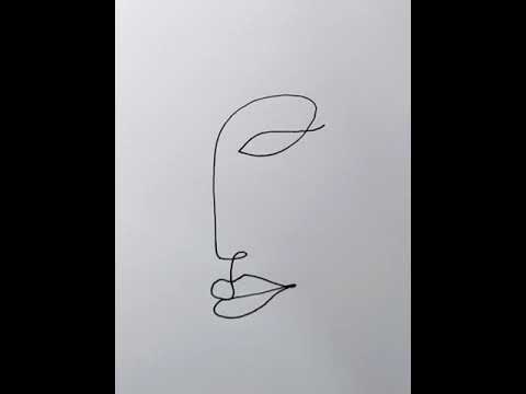 Draw a simple face with one line