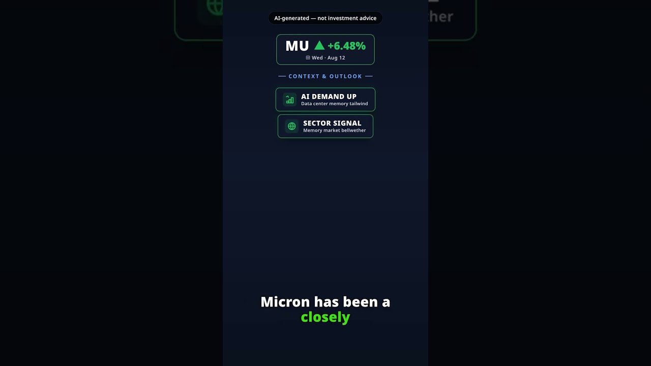 Why Is Micron Technology Stock Jumping Today? MU +6.48% (Aug 12)