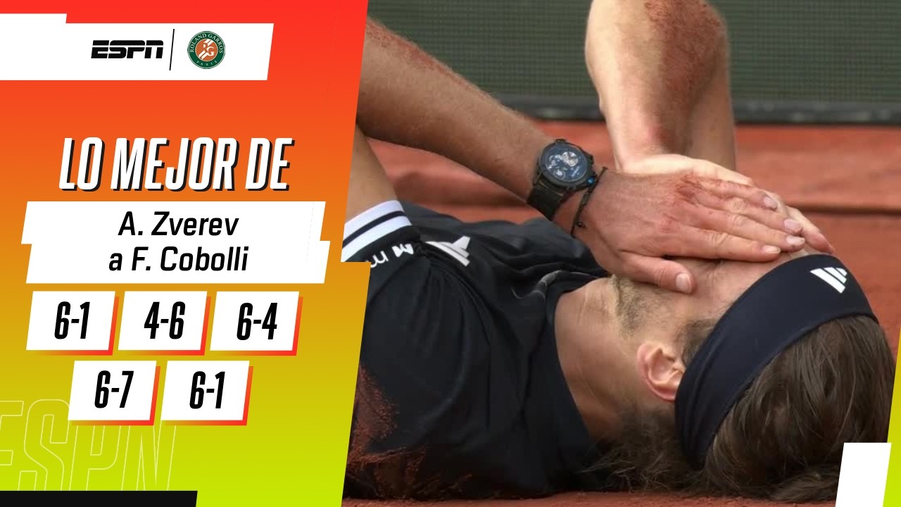 EMOCIONANTE CONSAGRACIÓN DE ZVEREV ANTE COBOLLI EN ROLAND GARROS | RESUMEN