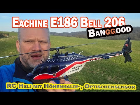 Ein  schönes Modell vom Jet Rangers Eachine E186 bei Banggood - inkl. Höhehalte und optisches Sensor