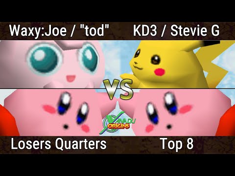 Xanadu Origins Top 8 - Waxy Joe & "tod" Vs. KD3 & Stevie G - Smash Bros - SSB64