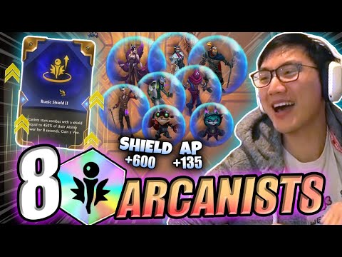 Runic Heart with 8 Arcanists gives my entire board 135 AP and a 600 HP shield