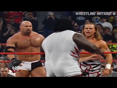Goldberg and Shawn Michaels vs Randy Orton Mark Henry and Ric Flair WWE RAW