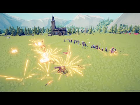 TABS _ Gatling Gun vs every faction armies _ Totally Accurate Battle Simulator