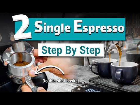 step by step to making Two single shot Espresso