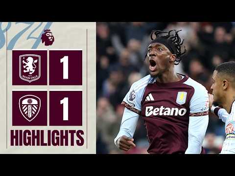 Abraham with the equaliser 🤩 | Aston Villa 1-1 Leeds United | Premier League Highlights