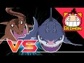 Dinosaurs Battle | Megalodon VS Mosasaurus | Dinosaur cartoons | REDMON