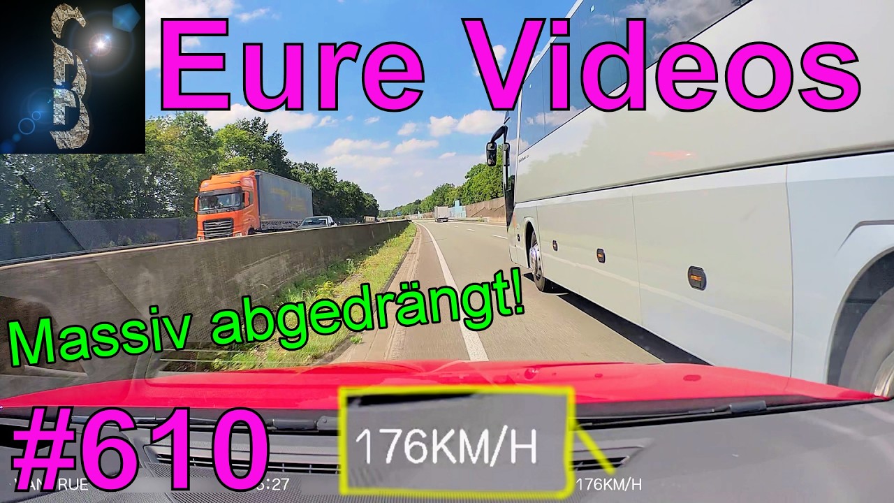 Eure Videos #610 - Dashcam - Bus drängt ab - Radfahrer beleidigt extrem - Kinder rennen los