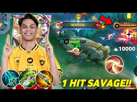 GLOBAL LESLEY 1 HIT SAVAGE BRUTAL DMG BUILD 2025! (Must Try)! Build Top 1 Global Lesley 2025 - MLBB