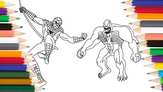 Spider man and Venom Coloring pages
