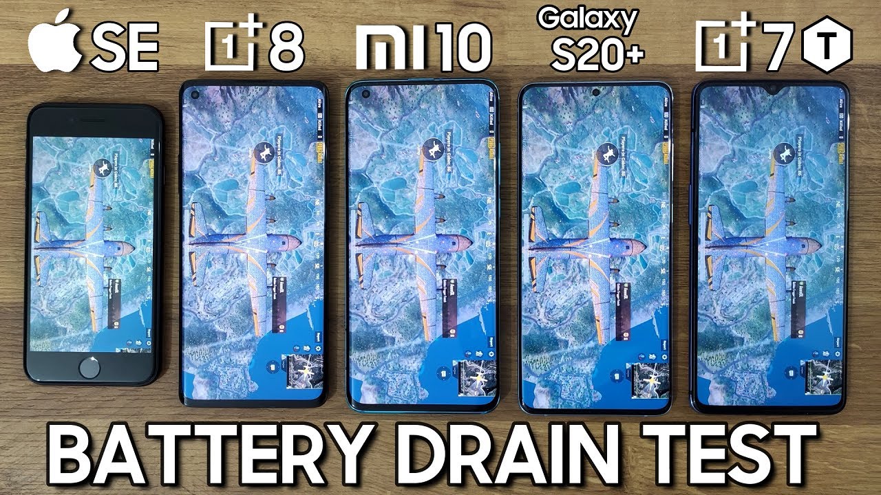 OnePlus 8 vs Xiaomi Mi 10 / Galaxy S20+ / iPhone SE 2 / OnePlus 7T - BATTERY DRAIN TEST!