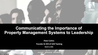 AMAM 2025 Communicating the Importance of Property Management Systems to Leadership