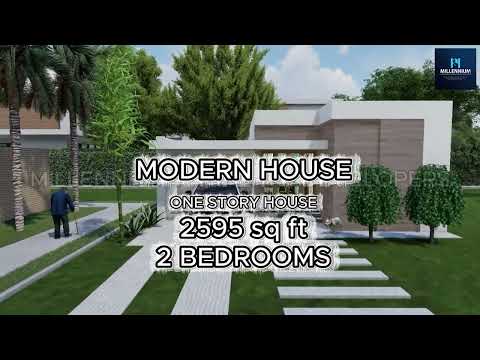 Modern One Story House 3D Video
