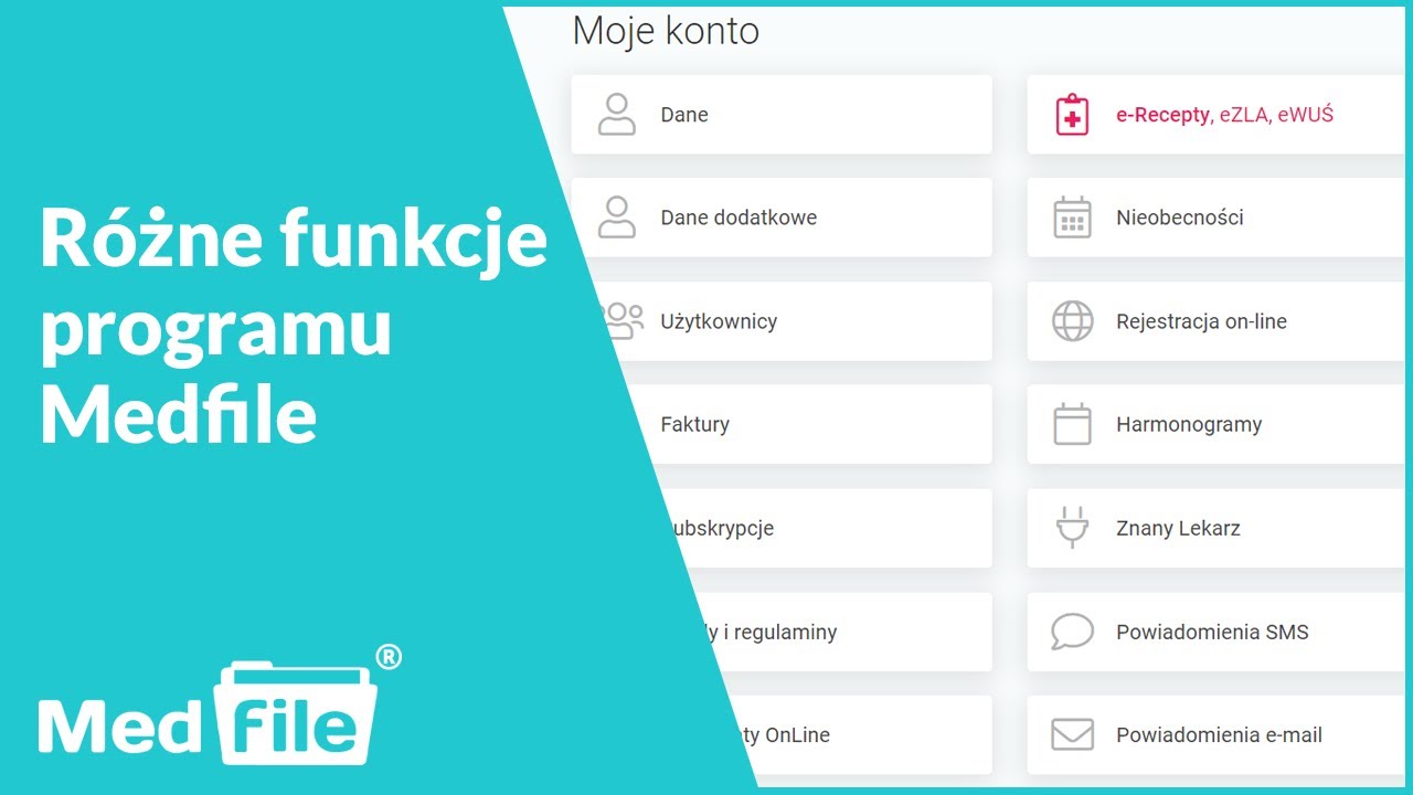 Różne funkcje programu Medfile