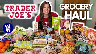 Huge Healthy Trader Joe's Grocery Haul | WeightWatchers Points Calories Prices | Weight Loss Journey