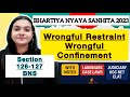 Wrongful Restraint Wrongful Confinement Under BNS 2023 Section 126 127 BNS Lecture Notes Lawvita
