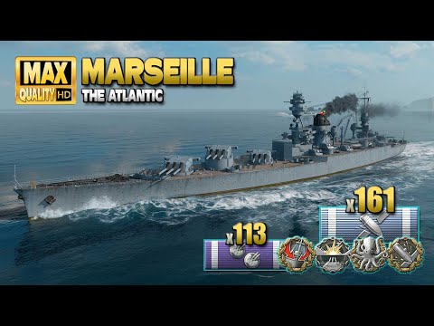 Cruiser Marseille: A lot of action on map "The Atlantic" - World of Warships