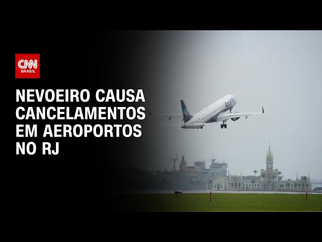 Nevoeiro causa cancelamentos em aeroportos no RJ | CNN PRIME TIME