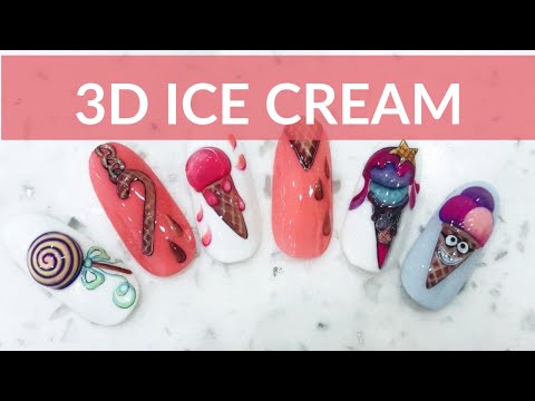 3D ICE CREAM | NAIL ART TUTORIAL