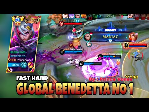 Top 1 Global Benedetta "MANIAC"  Fast Hand Parah | Gameplay by Prince Vones #mlbb #benedetta