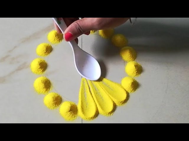 Simple rangoli design using fork by ks kitchen and lifestyle