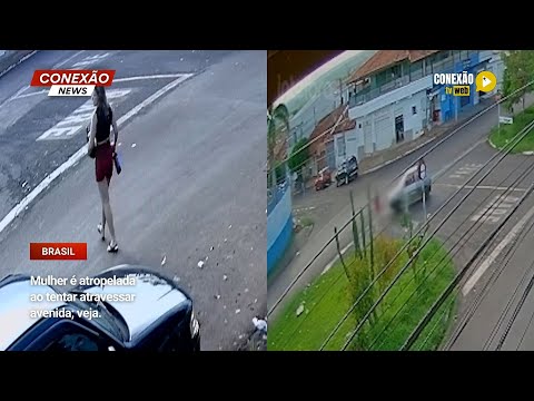 Vídeo: Mulher é atropelada ao tentar atravessar avenida; veja.