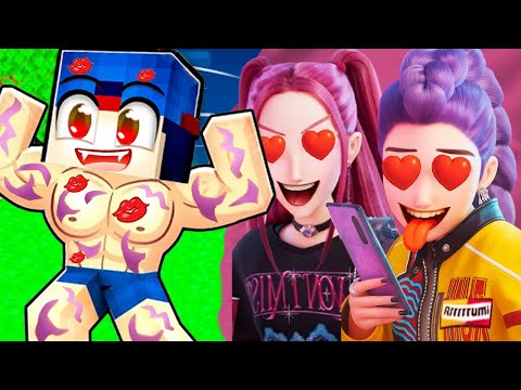 I'M BECOMING A SUPER MUSCULAR DEMON TO IMPRESS THE HUNTRIX IN MINECRAFT! KPop Demon Hunters