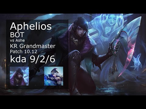 Aphelios ADC vs Ashe - KR Grandmaster 9/2/6 Patch 10.12 Gameplay // [롤] 아펠리오스 vs 애쉬
