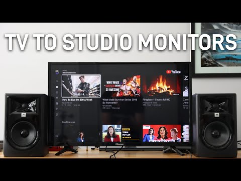 How to connect studio monitors/speakers to a tv | JBL 305p mkII to Hisense smart tv