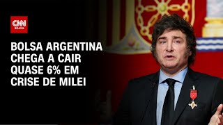 Bolsa argentina chega a cair quase 6% em crise de Milei | CNN 360°