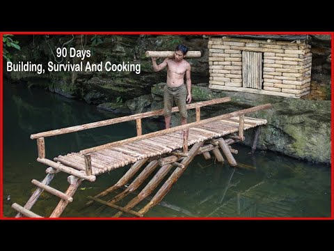 90 Days How I Building, Survival And Cooking In The Rain Forest