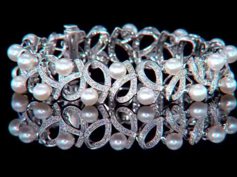 Riley Pearl Diamond Bracelet - Adorn Brides - Adorn.com