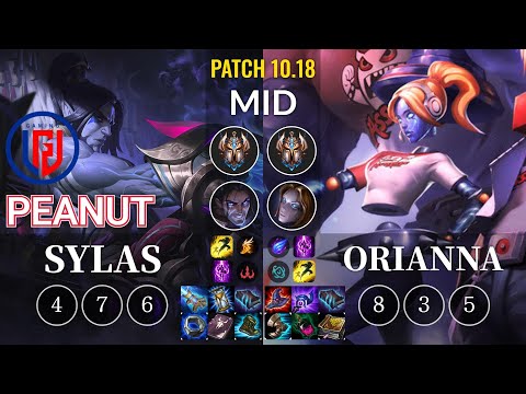 LGD Peanut Sylas vs Orianna Mid - KR Patch 10.18