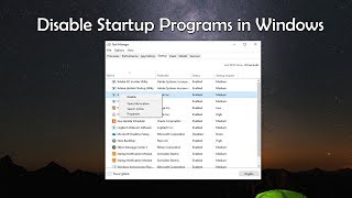 Disable Startup Programs in Windows