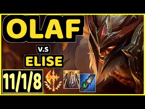 TAY (OLAF) vs ELISE - 11/1/8 KDA JUNGLE CHALLENGER GAMEPLAY - BR