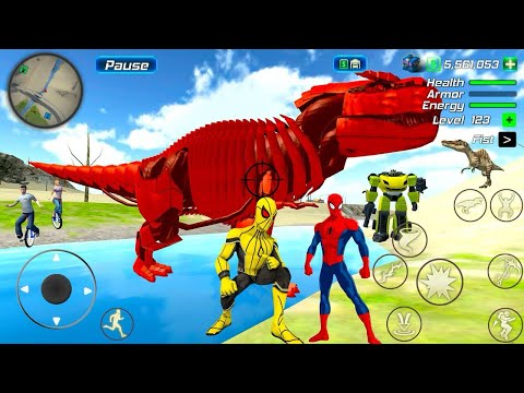 Rope Frog Ninja Superhero Driving Army Tank Bikes and Cars Open World Simulator - Android Gameplay