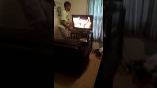 My brother dancing to Stronger by Kevin Ross