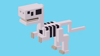 How To Unlock The “BONES” Character, In The “DINOSAURS” Area, In CROSSY ROAD! 🦖