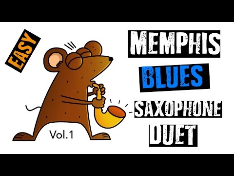 Jazz duets -Memphis Blues - easy/beginner  sax Jazz Duet with catchy shuffle bass line!